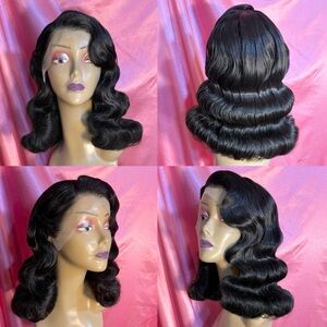 1950s Pin-Up Black Lacefront Wig